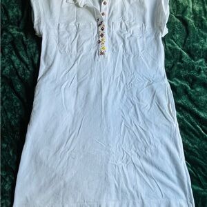 Banana Republic White Polo Collar Midi Dress